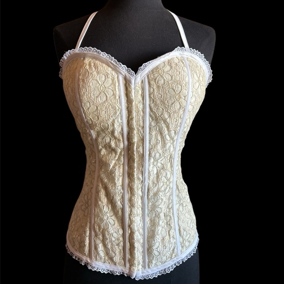 Urban Haven Tops - Cream Corset Halter NWT Size Large